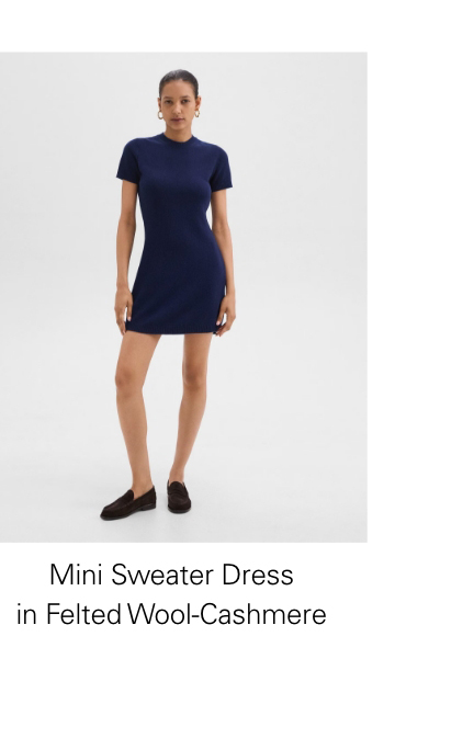 Mini Sweater Dress in Felted Wool-Cashmere