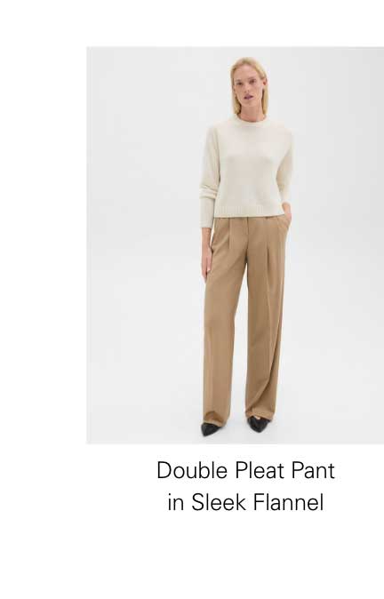 Double Pleat Pant in Sleek Flannel