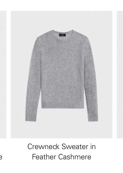 Crewneck Sweater in Feather Cashmere