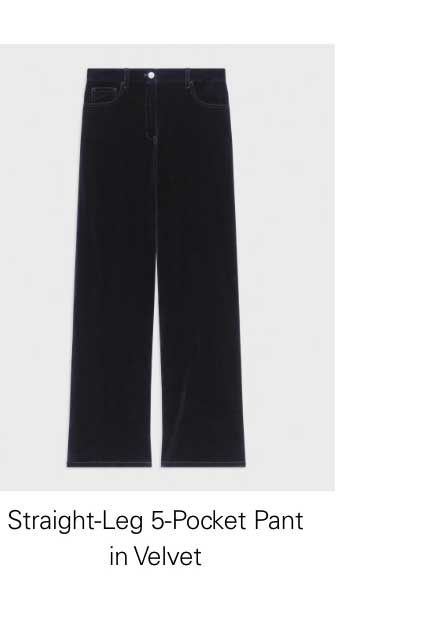 Straight-Leg 5-Pocket Pant in Velvet