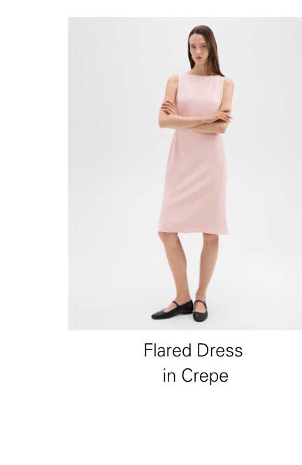 Flared Dress in Crepe