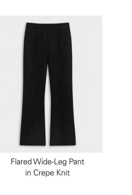 Cropped Flare Pant in Crepe Knit