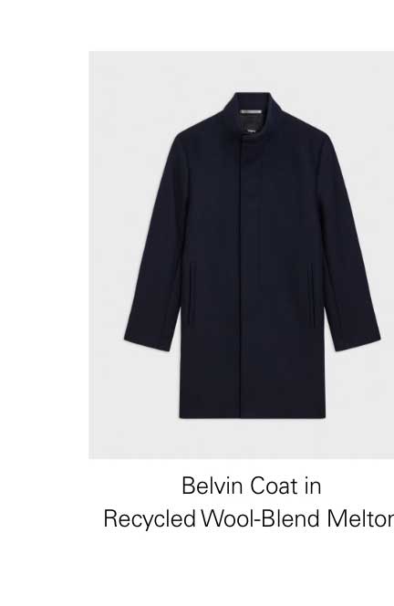 Belvin Coat in Recycled Wool-Blend Melton