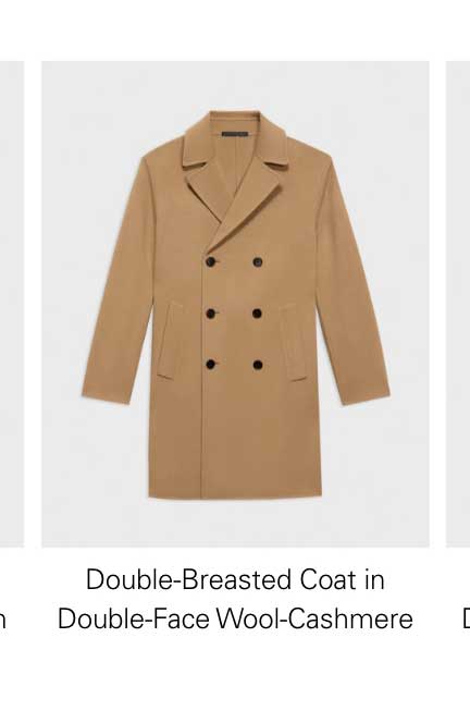 Double-Breasted Coat in Double-Face Wool-Cashmere