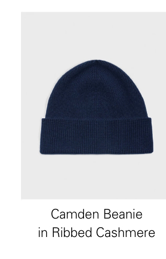 Camden Beanie in Ribbed Cashmere