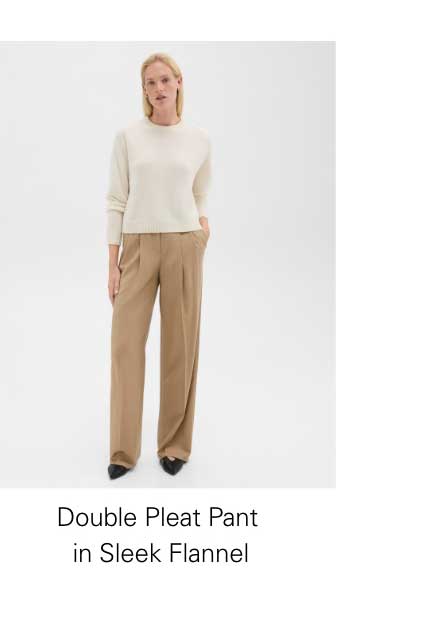 Double Pleat Pant in Sleek Flannel