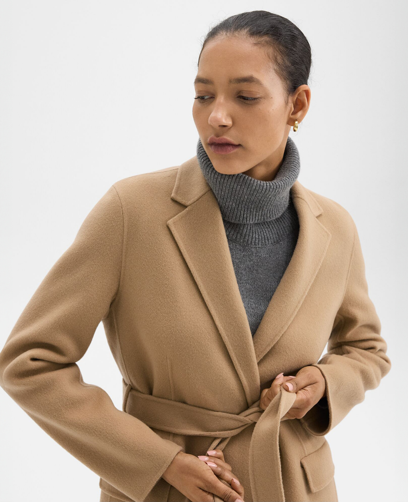 Wrap Coat in Double-Face Wool-Cashmere