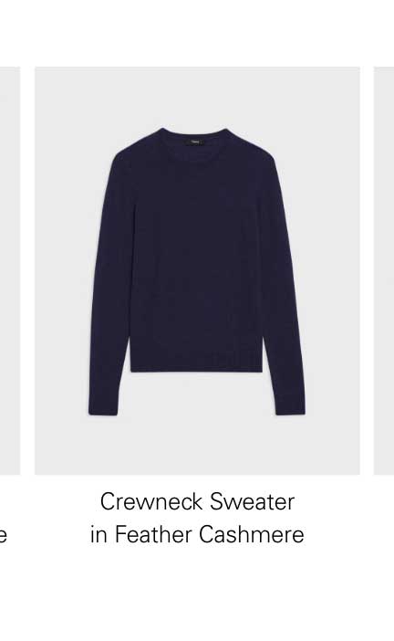 Crewneck Sweater in Feather Cashmere