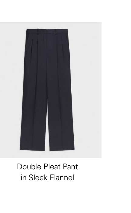 Double Pleat Pant in Sleek Flannel