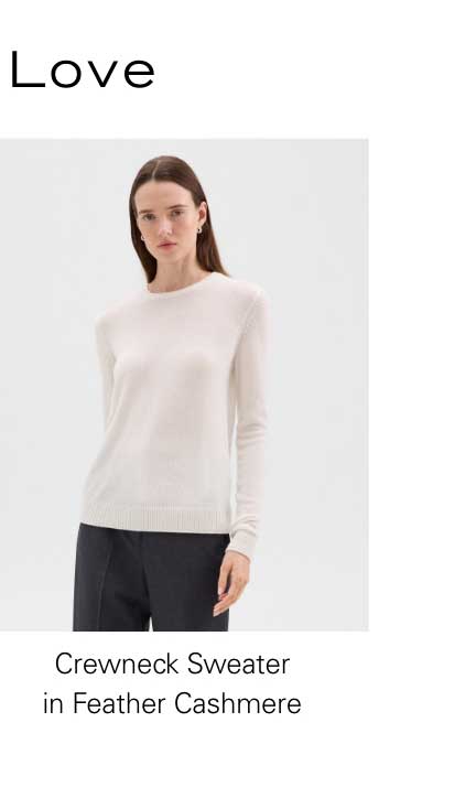 Crewneck Sweater in Feather Cashmere