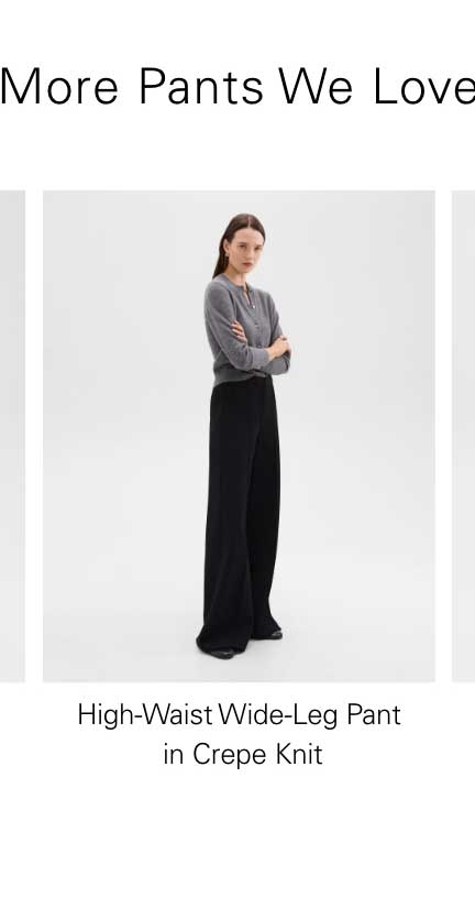 High-Waist Wide-Leg Pant in Crepe Knit