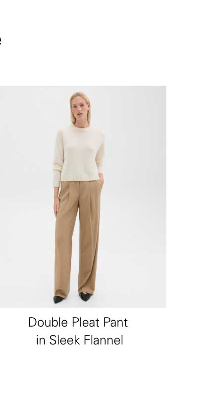 Double Pleat Pant in Sleek Flannel