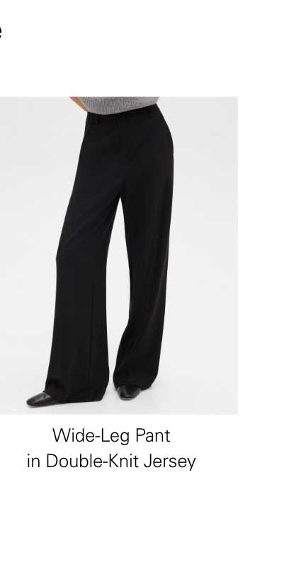 Wide-Leg Pant in Double-Knit Jersey