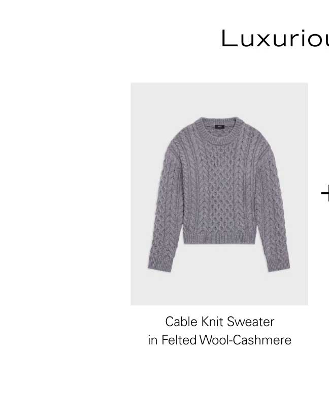 Cable Knit Sweater in Felted Wool-Cashmere