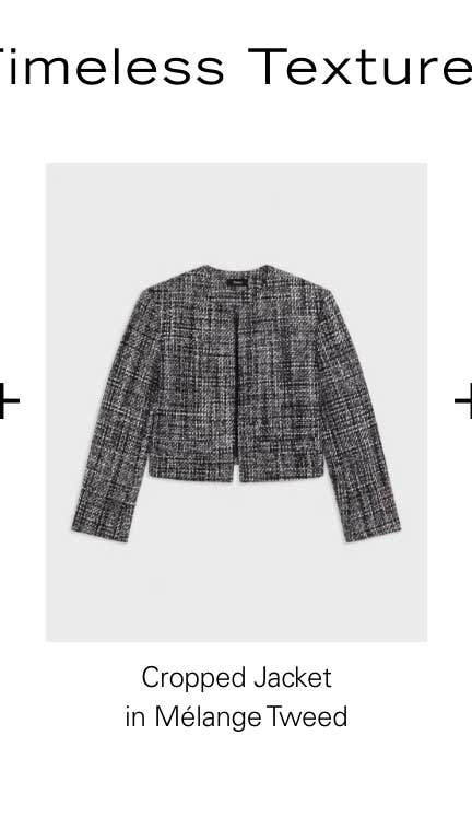 Cropped Jacket in Mélange Tweed