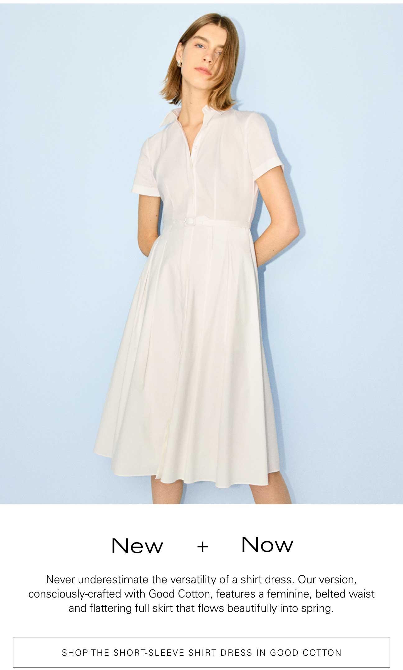 Shop The Short-Sleeve Shirt Dress in Good Cotton