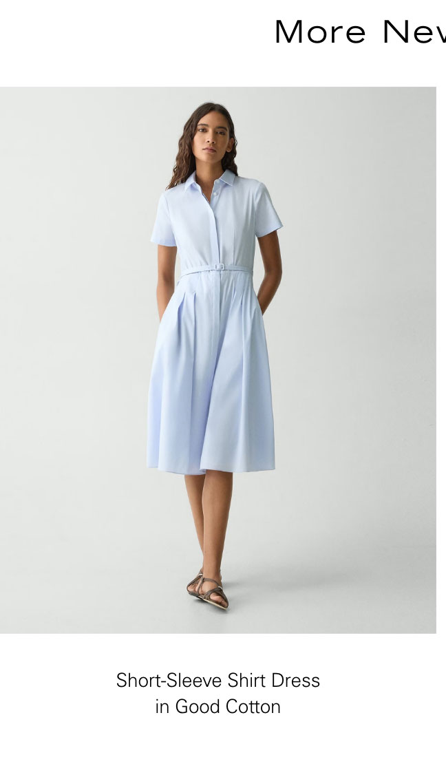 Short-Sleeve Shirt Dress in Good Cotton