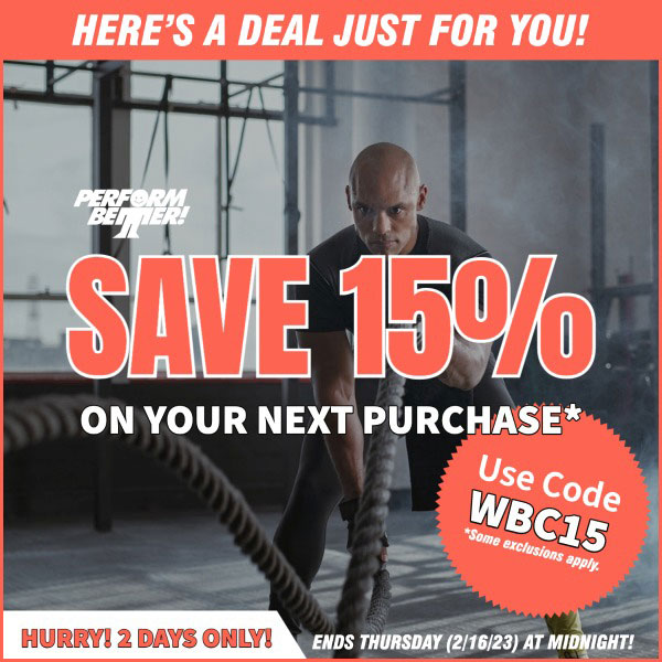 Save 15% on your next purchase! Use promo code: WBC15.