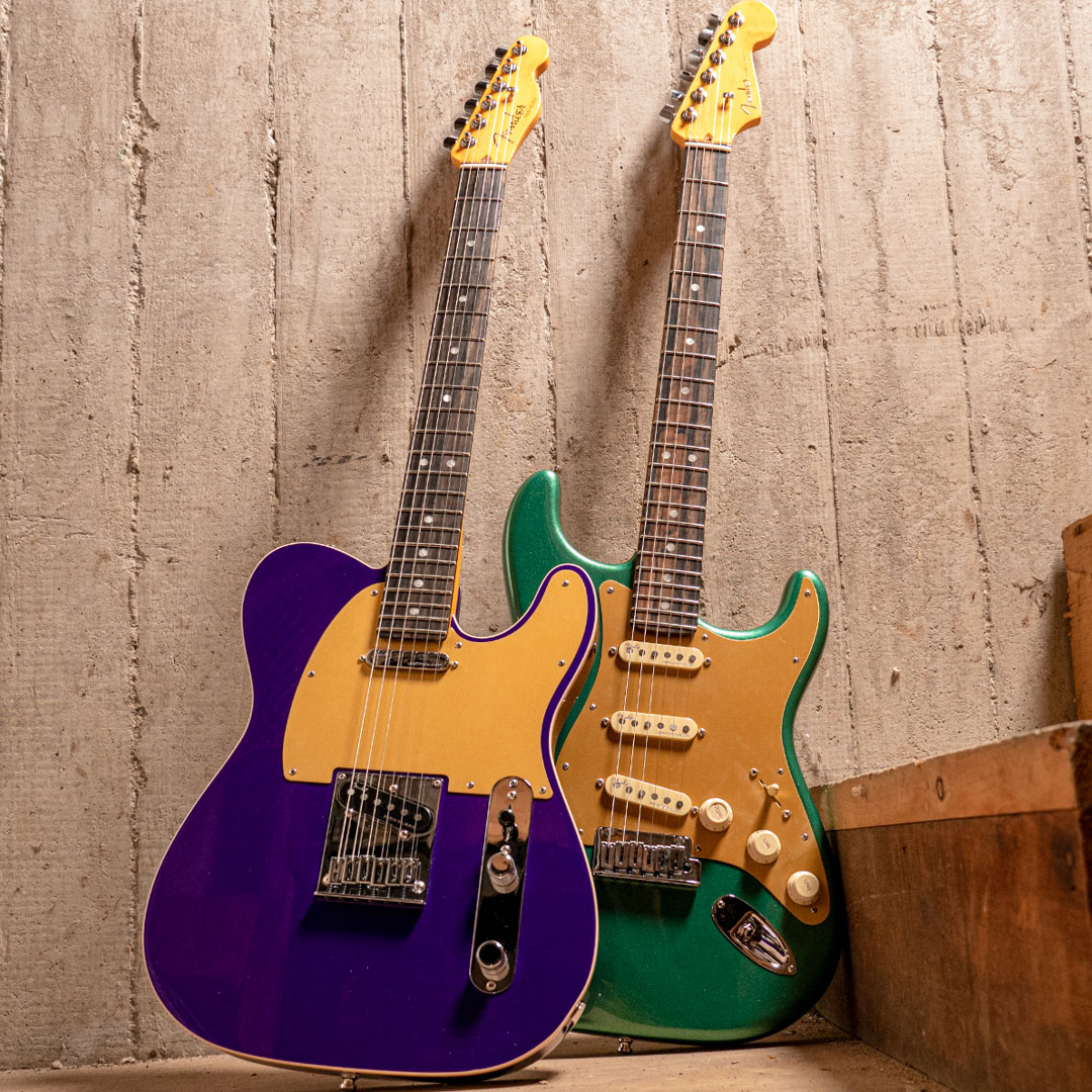 Fender American Ultra Stratocaster Mystic Pine & Anodized Gold Pickgua –  Chicago Music Exchange