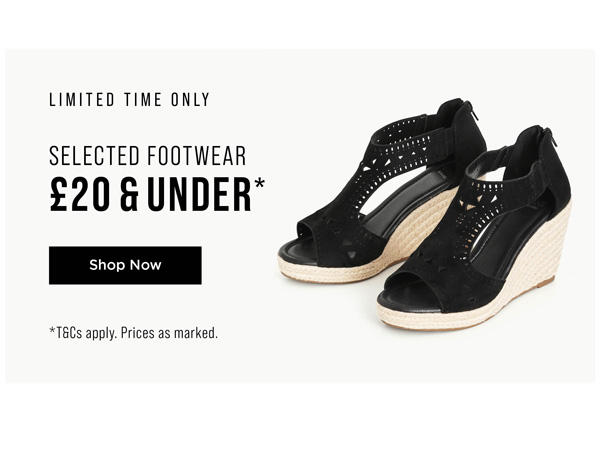 Shop Selected Footwear 20 & Under*