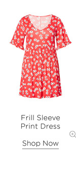 Shop the Frill Sleeve Print Dress