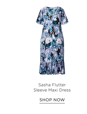 Shop the Sasha Flutter Sleeve Maxi Dress
