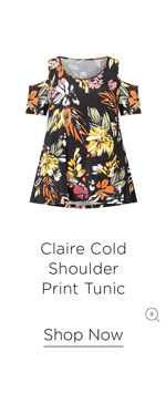 Shop the Claire Cold Shoulder Print Tunic