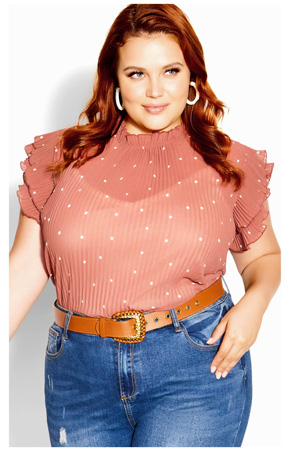 Shop the Pleated Spot Top