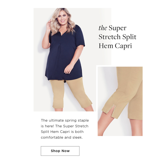 Shop The Super Stretch Split Hem Capri