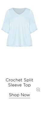 Shop The Crochet Split Sleeve Top