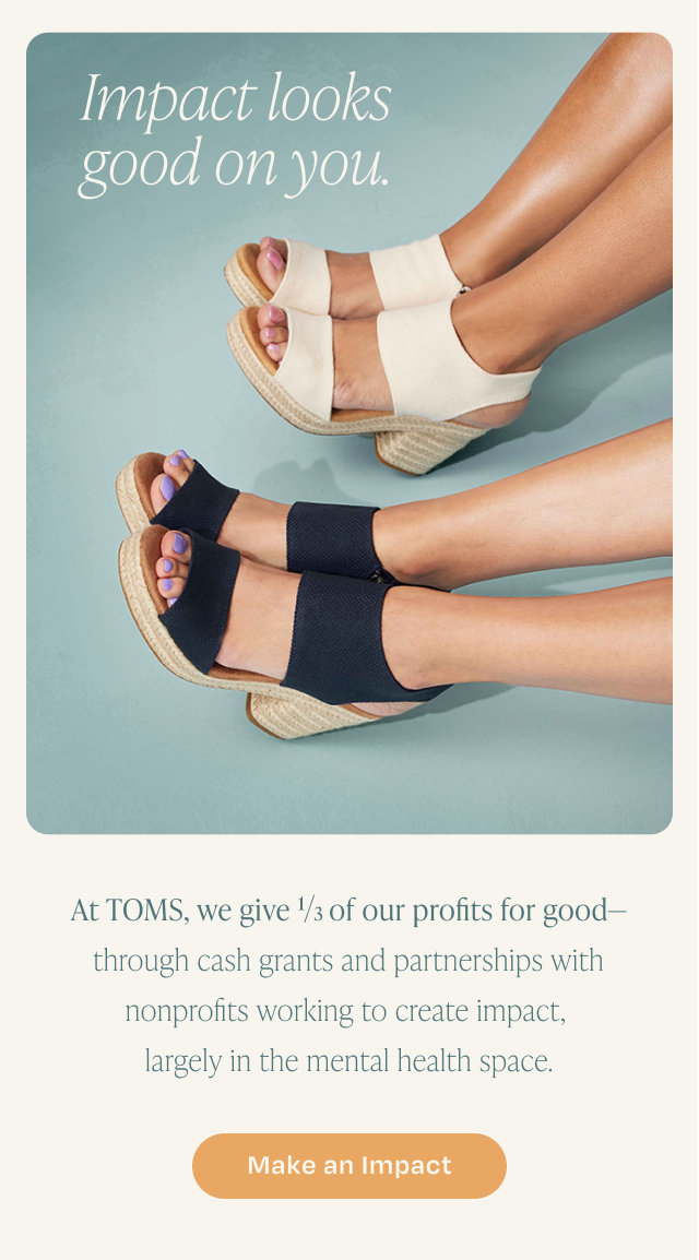 TOMS gives 1/3 of profits for good