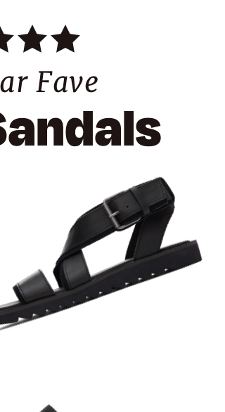 Black Leather Suede Sidney Tread Sandal