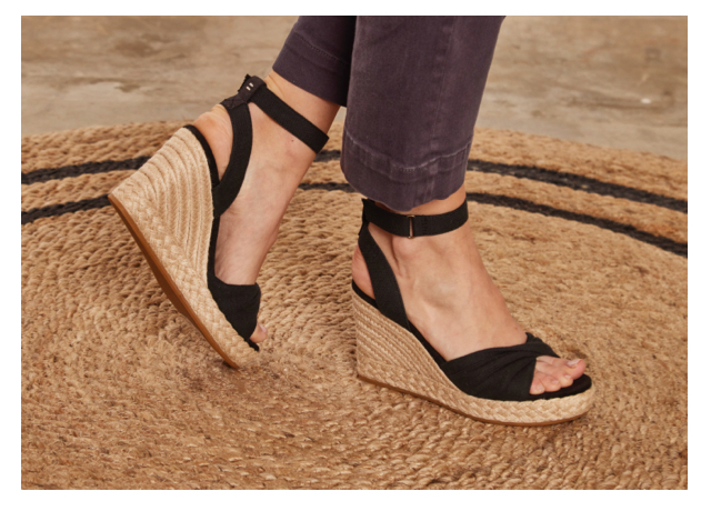 Slubby Woven Marisela Wedge Sandal