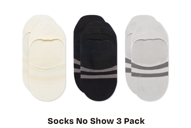 Socks No Show 3 Pack