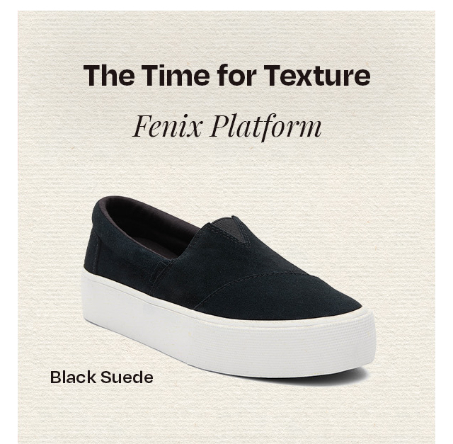 Fenix Platform Black Suede Slip On Sneaker