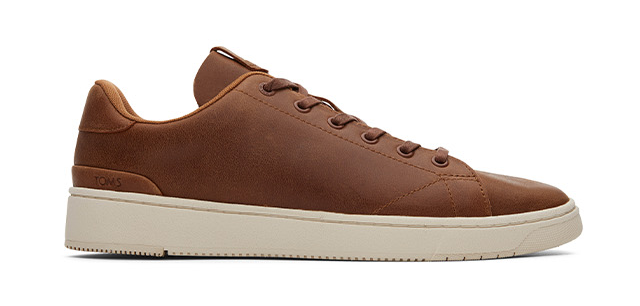 TRVL LITE Tan Leather Lace-Up Sneaker