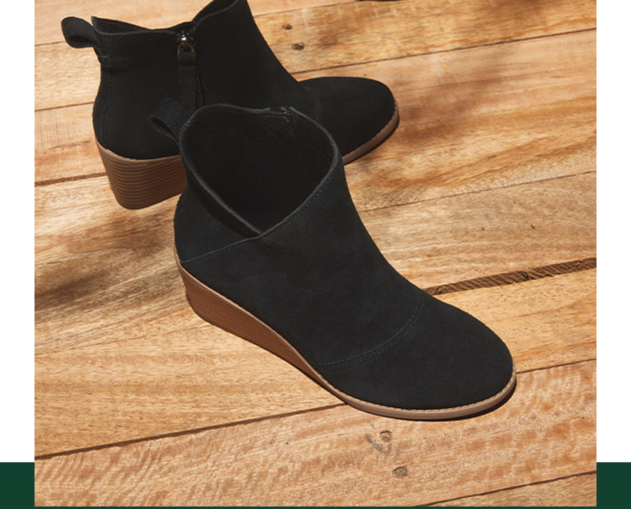 Sutton Black Suede Wedge Boot