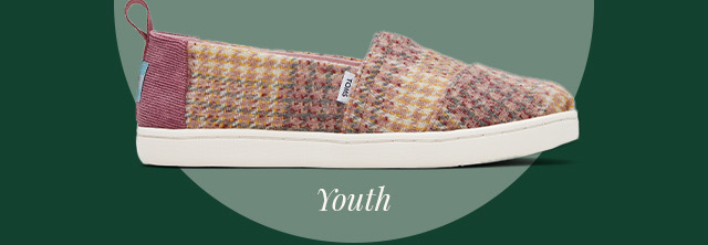 Youth Alpargata Plaid Tweed Kids Shoe