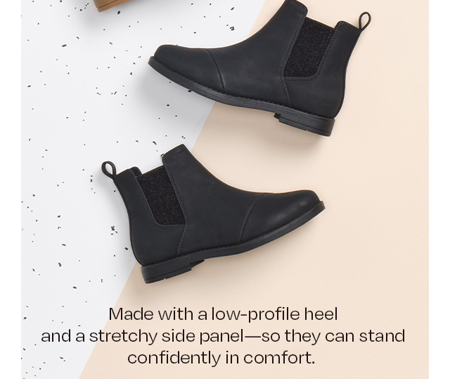 Made with a low-profile heel