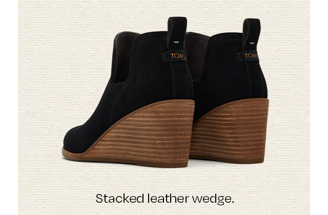 Stacked leather wedge.