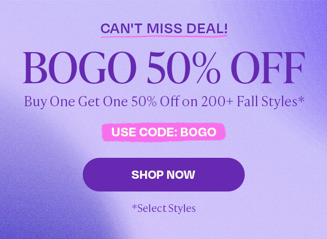 BOGO 50% OFF