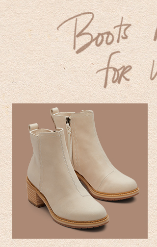 Marina Beige Leather Heeled Boot