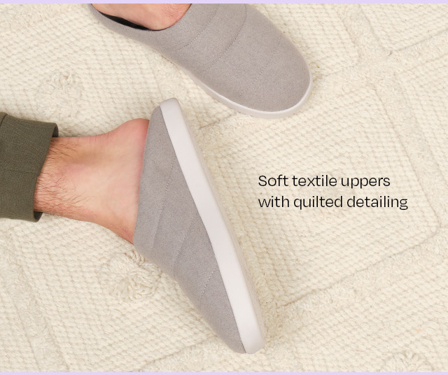 Soft textile uppers with quilted detailing