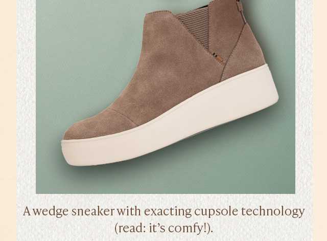 A wedge sneaker