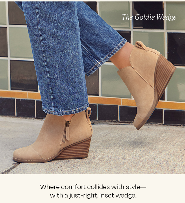 Goldie Oatmeal Suede Wedge Boot