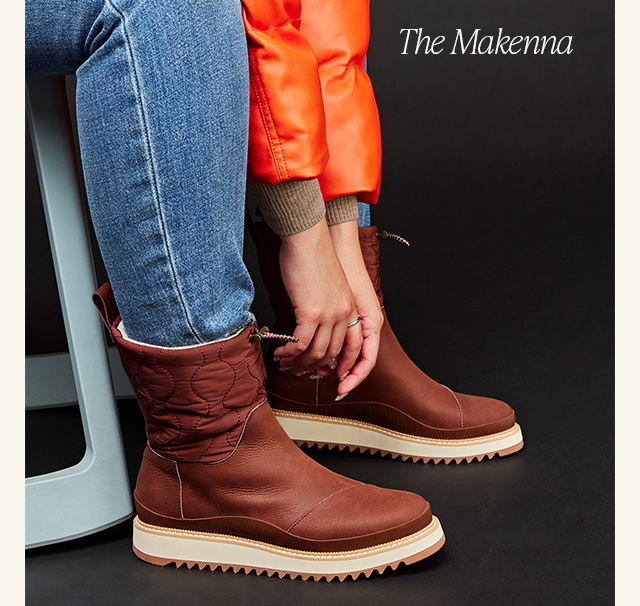 Makenna Brown Water Resistant Leather Boot