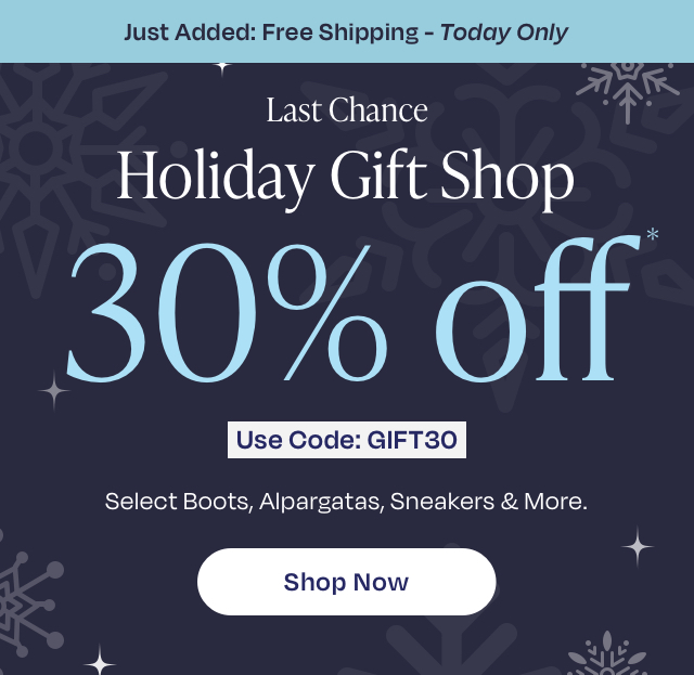 Holiday gift shop - 30% off