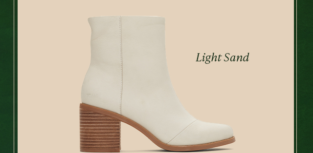 Evelyn Light Sand Leather Heeled Boot