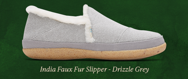 India Faux Fur Slipper - Drizzle Grey