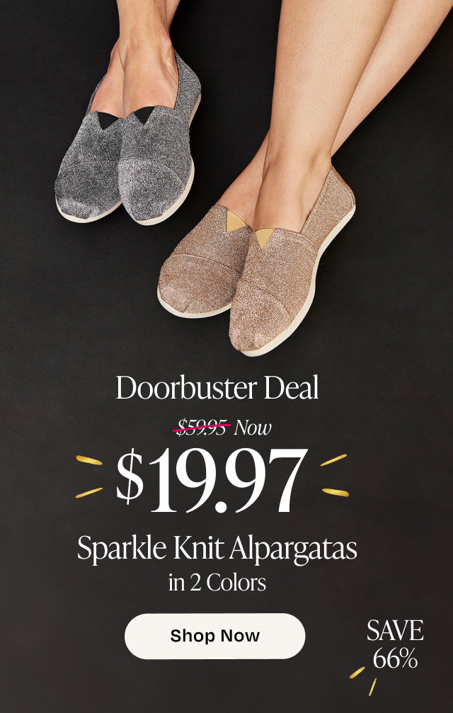 Doorbuster Deal $19.97 Sparkle Knit Alpargatas